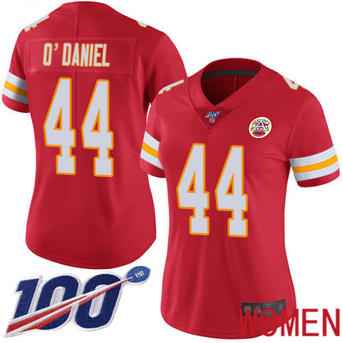 Women Kansas City Chiefs #44 ODaniel Dorian Red Team Color Vapor Untouchable Limited Player 100th Season Nike NFL Jersey->women nfl jersey->Women Jersey